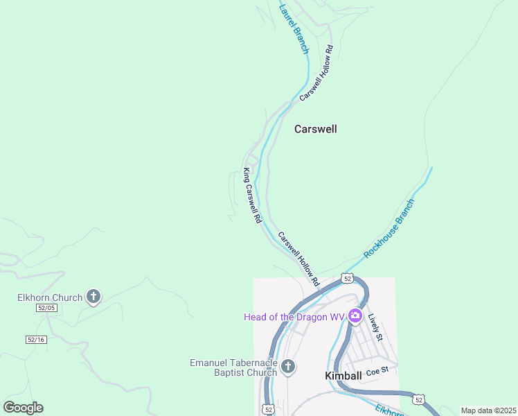 map of restaurants, bars, coffee shops, grocery stores, and more near King Coswell Road in Welch