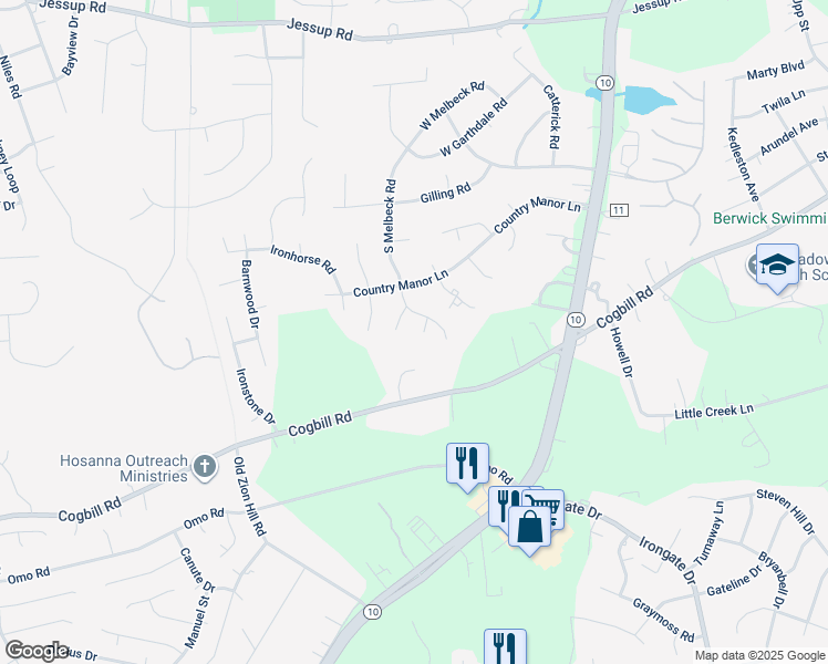 map of restaurants, bars, coffee shops, grocery stores, and more near 5608 Melbeck Court in Richmond