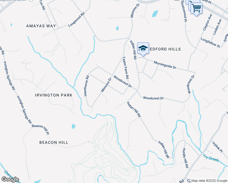 map of restaurants, bars, coffee shops, grocery stores, and more near 4325 Montgomery Road in Lynchburg