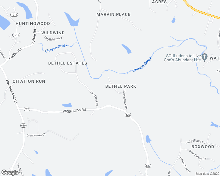 map of restaurants, bars, coffee shops, grocery stores, and more near 106 Trinity Court in Lynchburg