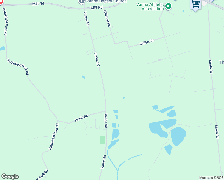 map of restaurants, bars, coffee shops, grocery stores, and more near 8441 Varina Road in Henrico