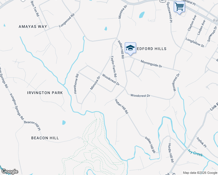map of restaurants, bars, coffee shops, grocery stores, and more near 4321 Montgomery Road in Lynchburg