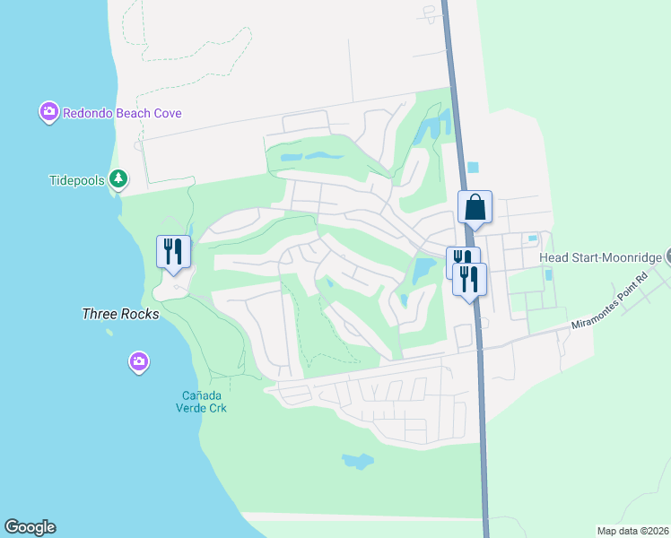 map of restaurants, bars, coffee shops, grocery stores, and more near 10 Greenbrier Court in Half Moon Bay