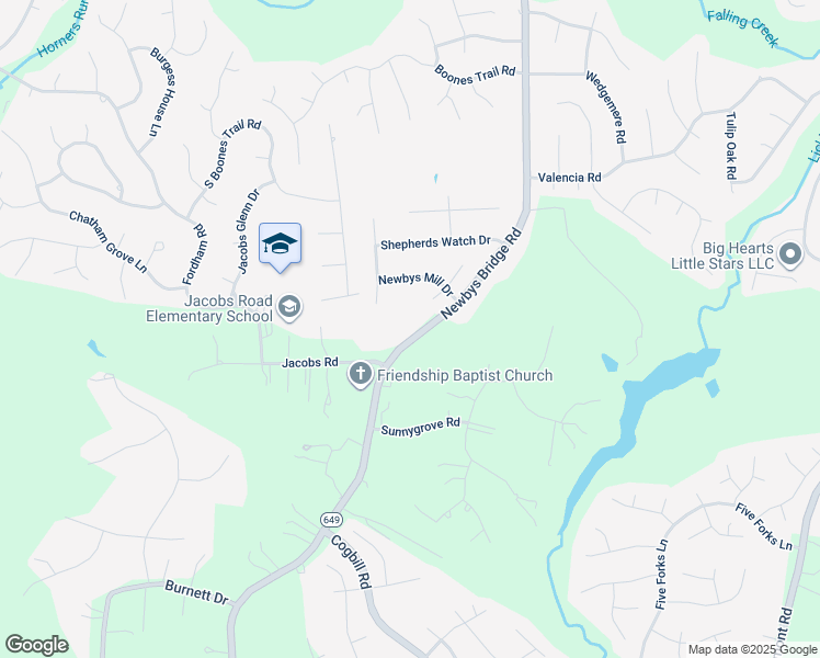 map of restaurants, bars, coffee shops, grocery stores, and more near 5124 Newbys Bridge Road in Chesterfield
