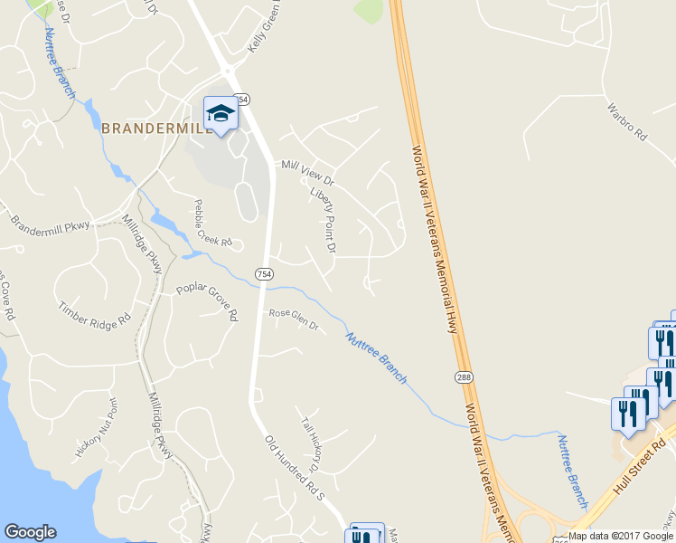 map of restaurants, bars, coffee shops, grocery stores, and more near 4013 Liberty Point Drive in Midlothian