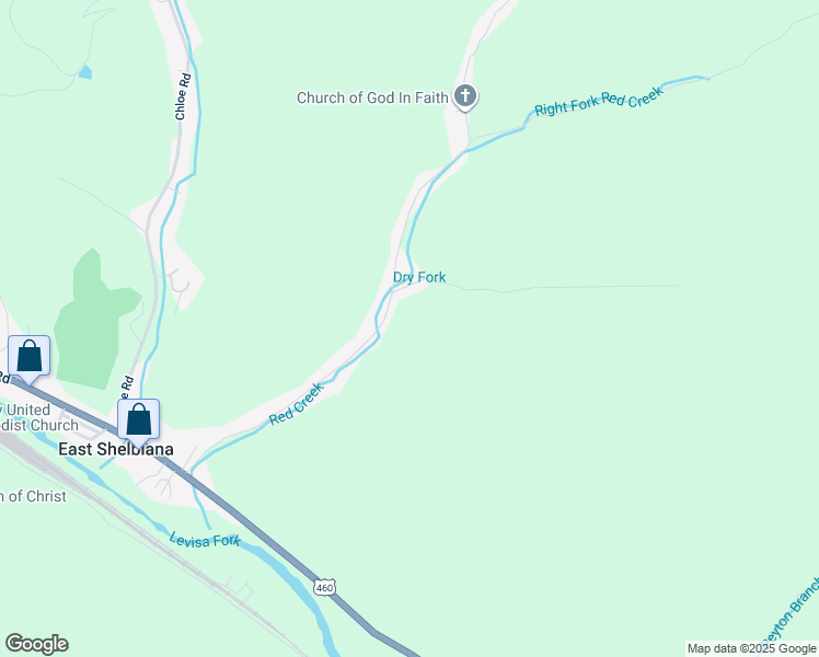 map of restaurants, bars, coffee shops, grocery stores, and more near 539 Red Creek Road in Pikeville