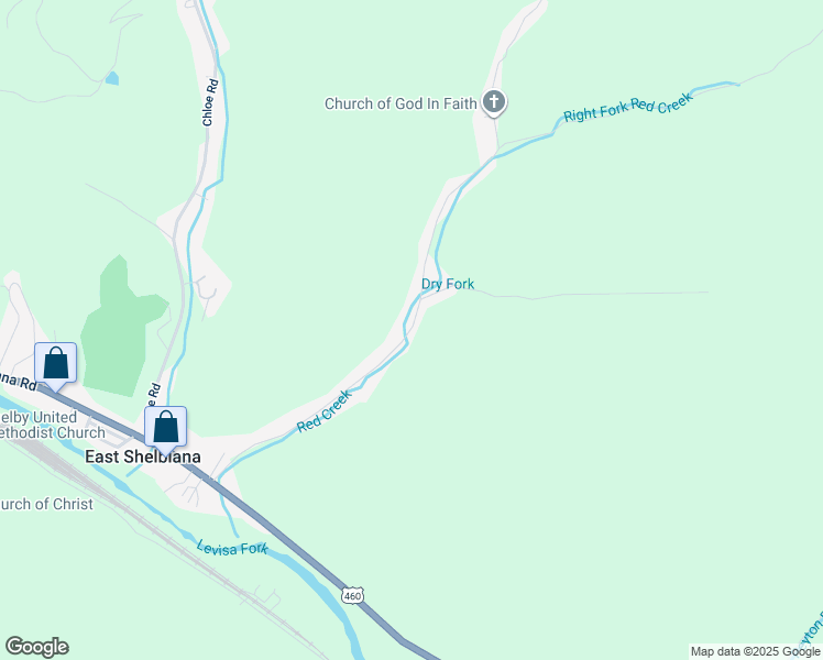 map of restaurants, bars, coffee shops, grocery stores, and more near 539 Red Creek Road in Pikeville
