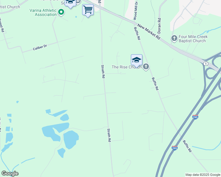 map of restaurants, bars, coffee shops, grocery stores, and more near 8399 Strath Road in Richmond