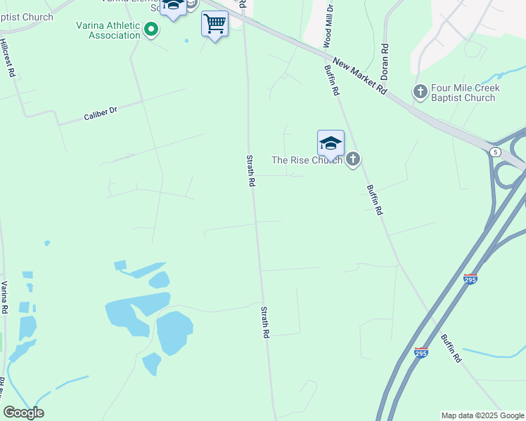map of restaurants, bars, coffee shops, grocery stores, and more near 8399 Strath Road in Richmond