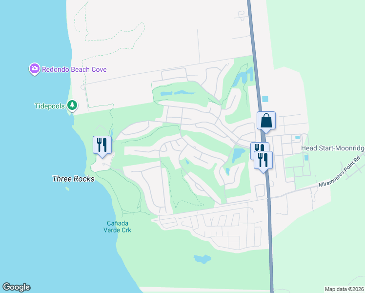 map of restaurants, bars, coffee shops, grocery stores, and more near 2100 Winged Foot Road in Half Moon Bay