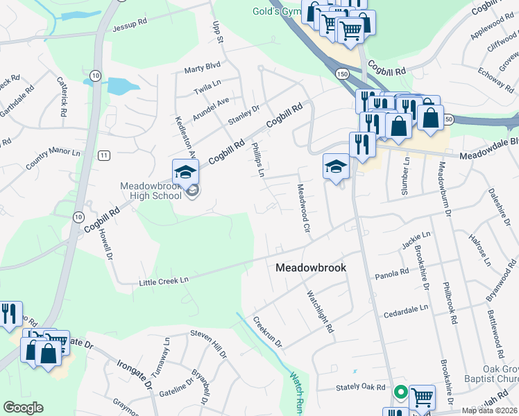 map of restaurants, bars, coffee shops, grocery stores, and more near 4724 Brimley Place in Richmond