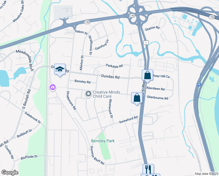 map of restaurants, bars, coffee shops, grocery stores, and more near 2800 Sherbourne Road in Richmond
