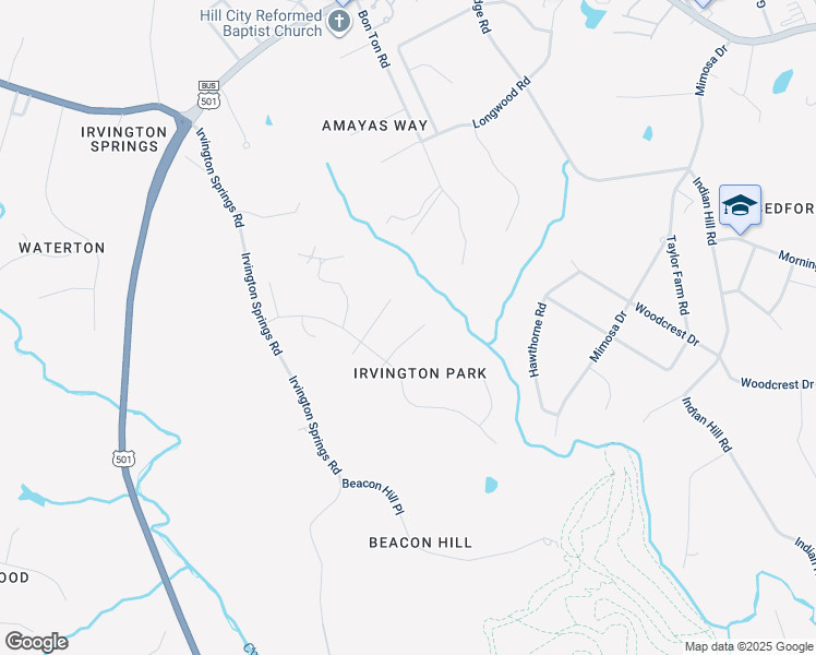 map of restaurants, bars, coffee shops, grocery stores, and more near 207 Paddington Court in Lynchburg