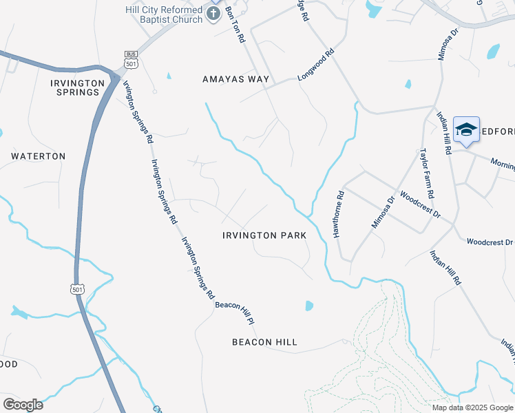 map of restaurants, bars, coffee shops, grocery stores, and more near 207 Paddington Court in Lynchburg