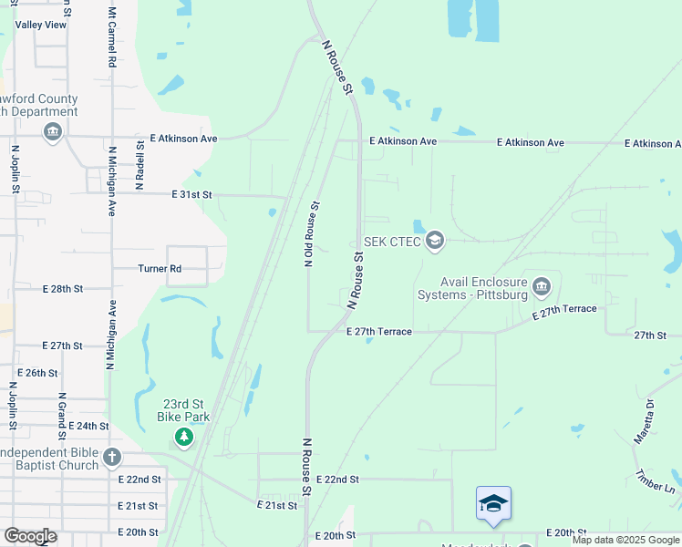 map of restaurants, bars, coffee shops, grocery stores, and more near 2901 N Rouse St in Pittsburg