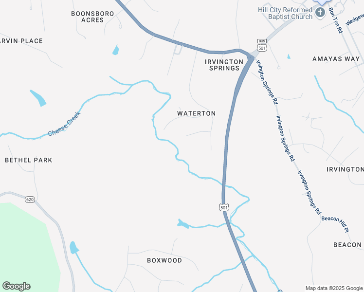 map of restaurants, bars, coffee shops, grocery stores, and more near 111 Fairlea Court in Lynchburg