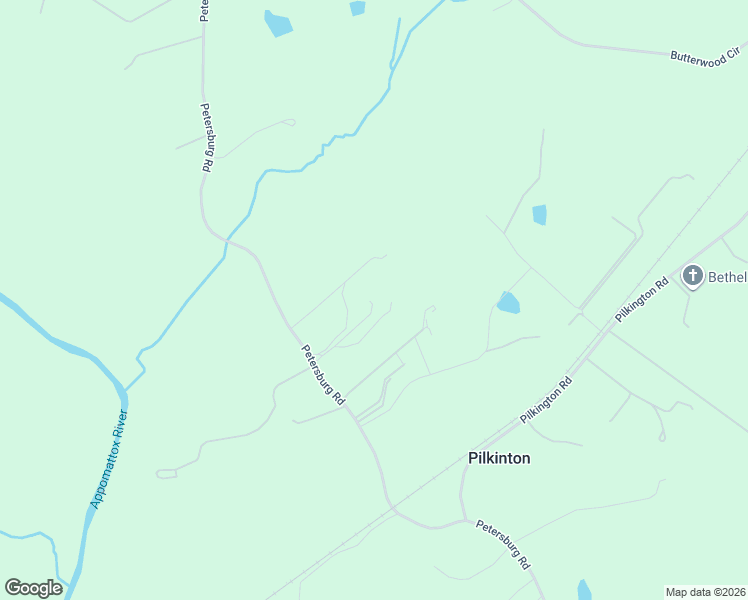 map of restaurants, bars, coffee shops, grocery stores, and more near 318 Petersburg Road in Powhatan