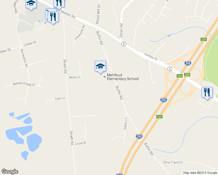map of restaurants, bars, coffee shops, grocery stores, and more near 8360 Buffin Rd in Richmond