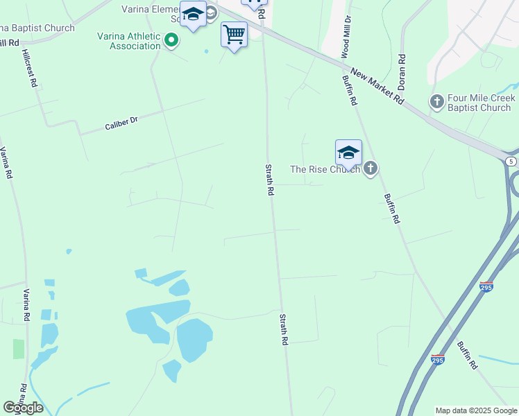 map of restaurants, bars, coffee shops, grocery stores, and more near 8370 Strath Road in Richmond
