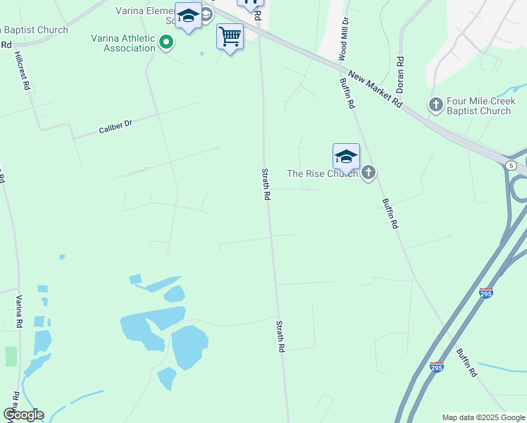 map of restaurants, bars, coffee shops, grocery stores, and more near 8370 Strath Road in Richmond