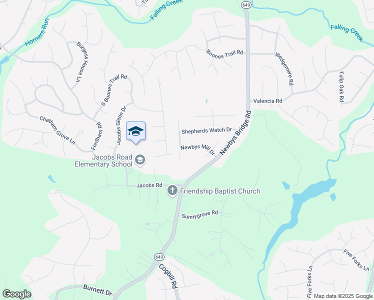 map of restaurants, bars, coffee shops, grocery stores, and more near 8443 Newbys Mill Drive in Chesterfield