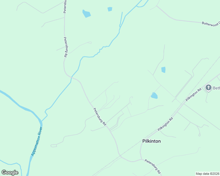 map of restaurants, bars, coffee shops, grocery stores, and more near 318 Petersburg Road in Powhatan