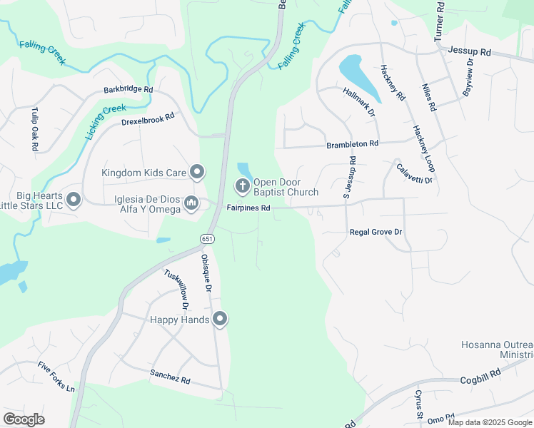 map of restaurants, bars, coffee shops, grocery stores, and more near 6951 Fairpines Road in Chesterfield