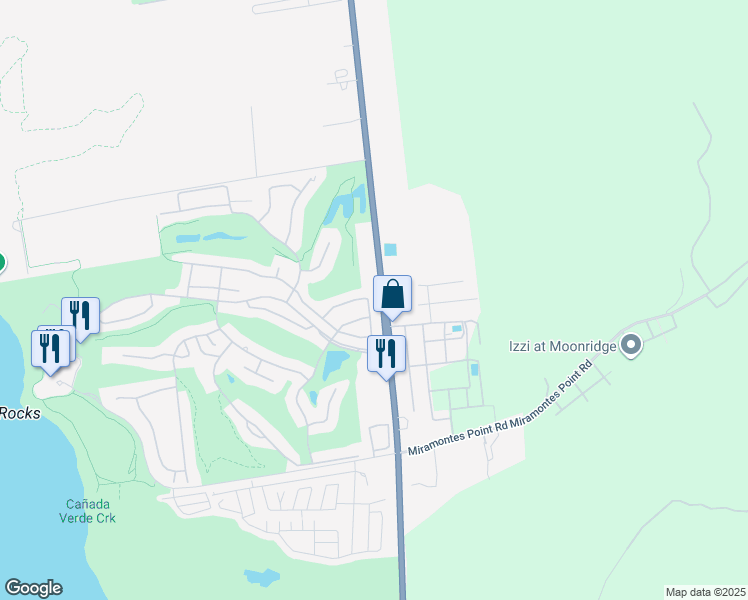 map of restaurants, bars, coffee shops, grocery stores, and more near 321 Eagle Trace Drive in Half Moon Bay