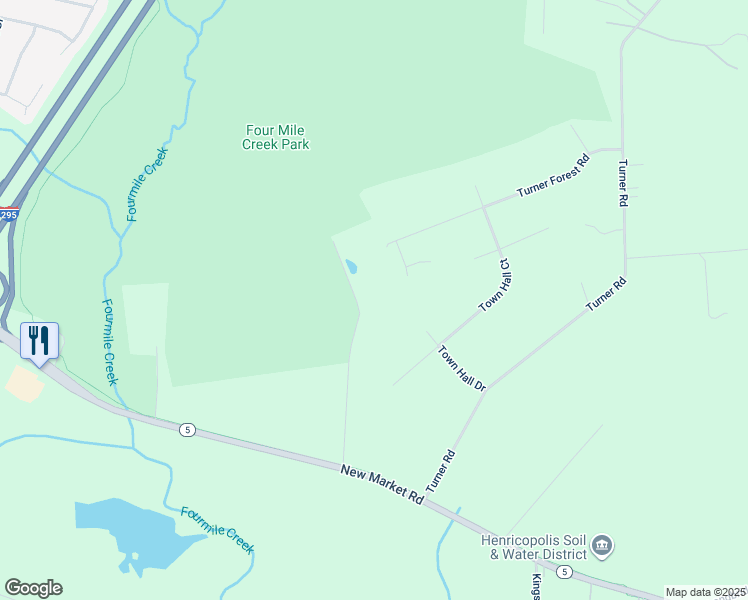 map of restaurants, bars, coffee shops, grocery stores, and more near 3701 Turner Forest Court in Richmond