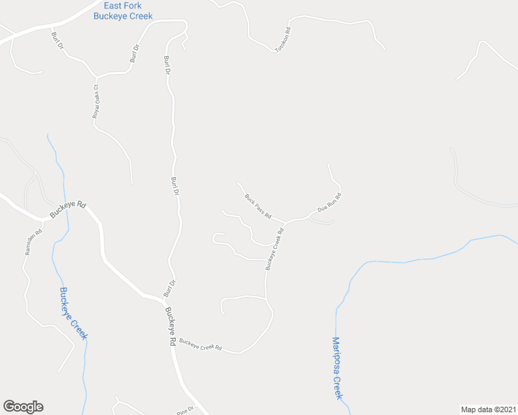 map of restaurants, bars, coffee shops, grocery stores, and more near 2764 Buck Pass Road in Mariposa