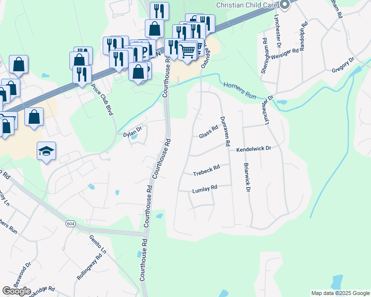 map of restaurants, bars, coffee shops, grocery stores, and more near 4020 Oxbridge Road in Richmond