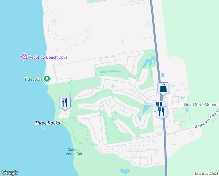 map of restaurants, bars, coffee shops, grocery stores, and more near 21 Merion Road in Half Moon Bay
