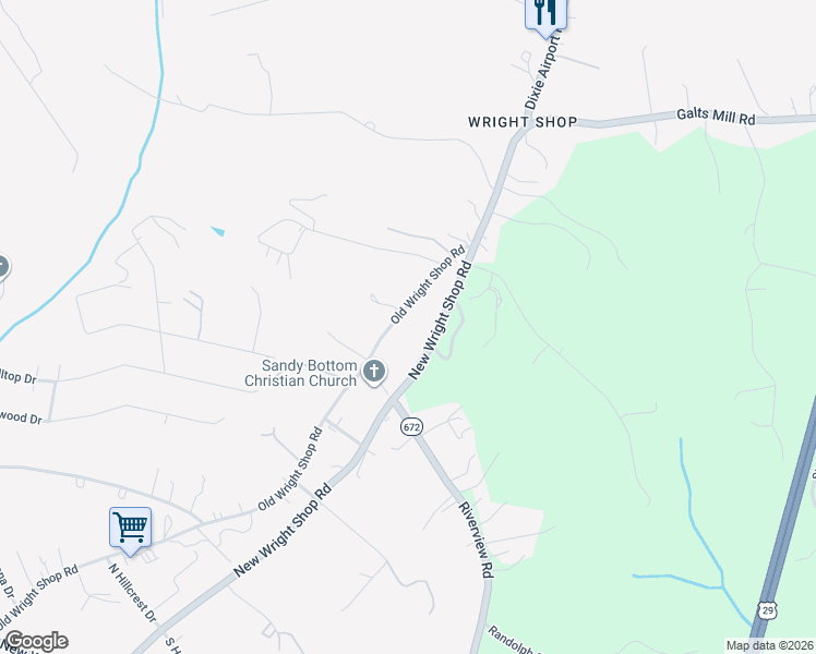 map of restaurants, bars, coffee shops, grocery stores, and more near 958-1010 Old Wright Shop Road in Madison Heights