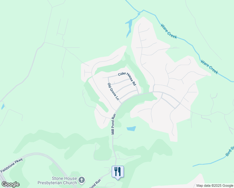 map of restaurants, bars, coffee shops, grocery stores, and more near 3026 Old Grove Lane in Toano