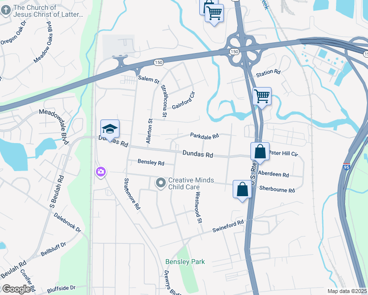 map of restaurants, bars, coffee shops, grocery stores, and more near 2891 Parkdale Road in Richmond