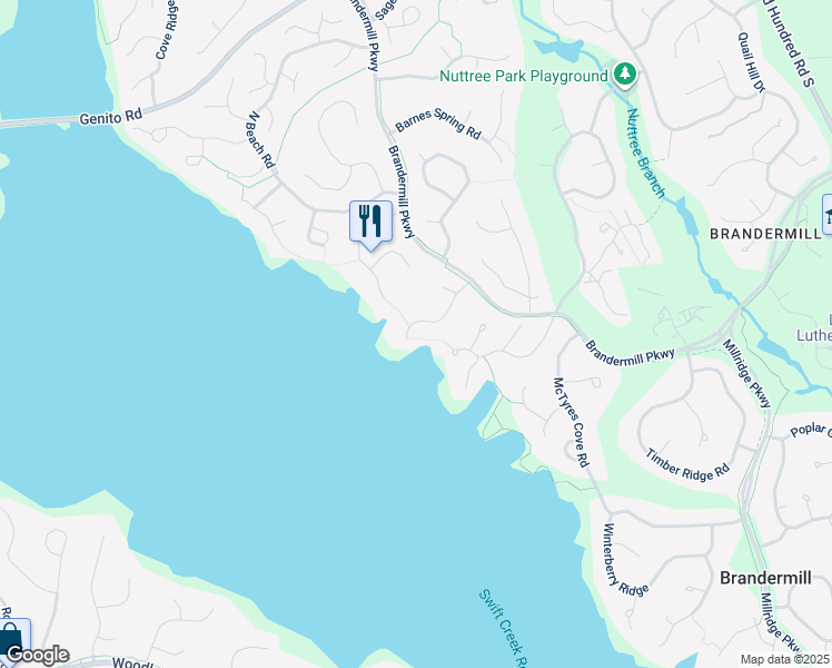 map of restaurants, bars, coffee shops, grocery stores, and more near 13917 Riverbirch Trace Road in Midlothian