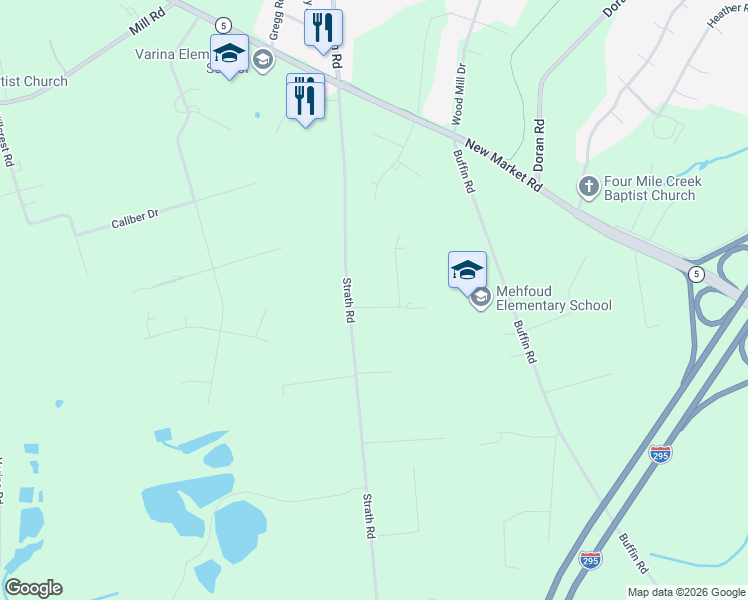 map of restaurants, bars, coffee shops, grocery stores, and more near 8231 Strath Road in Henrico