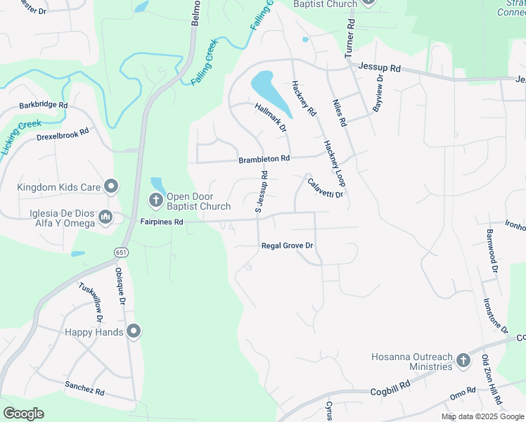 map of restaurants, bars, coffee shops, grocery stores, and more near 5419 South Jessup Road in Chesterfield