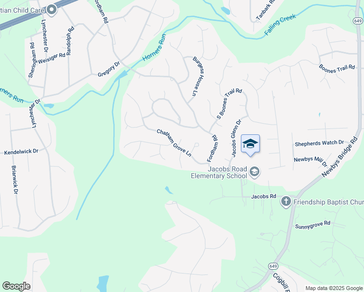 map of restaurants, bars, coffee shops, grocery stores, and more near 4807 Wind Grove Court in Richmond