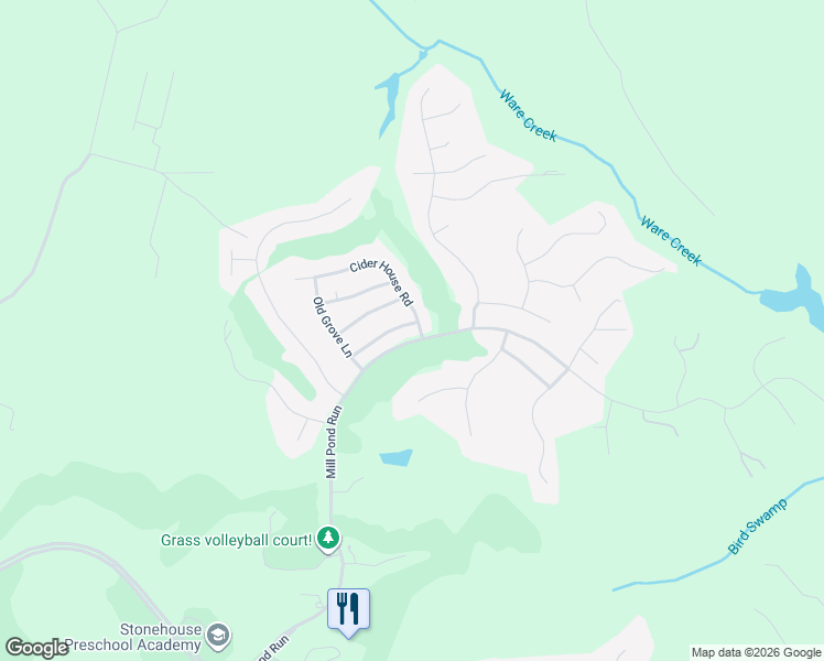 map of restaurants, bars, coffee shops, grocery stores, and more near 9101 3 Bushel Drive in Toano