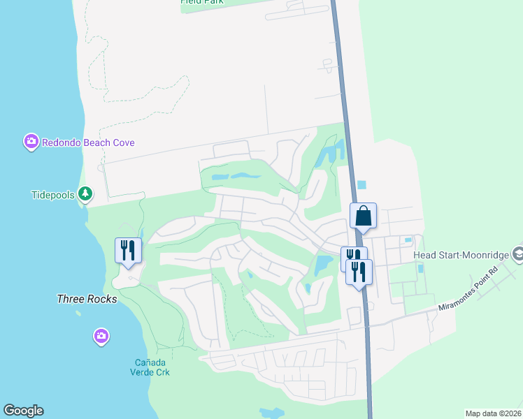map of restaurants, bars, coffee shops, grocery stores, and more near 46 Merion Rd in Half Moon Bay