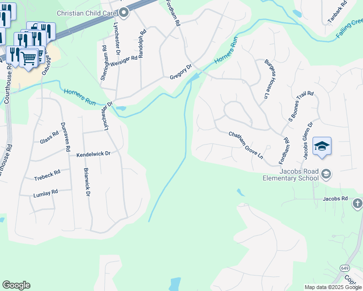 map of restaurants, bars, coffee shops, grocery stores, and more near 5130 Cane Mill Lane in Richmond