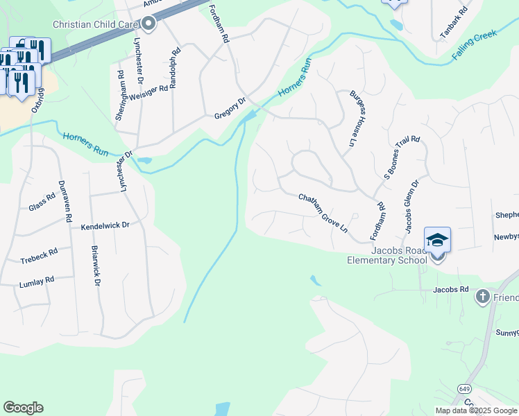 map of restaurants, bars, coffee shops, grocery stores, and more near 5112 Cane Mill Lane in Richmond