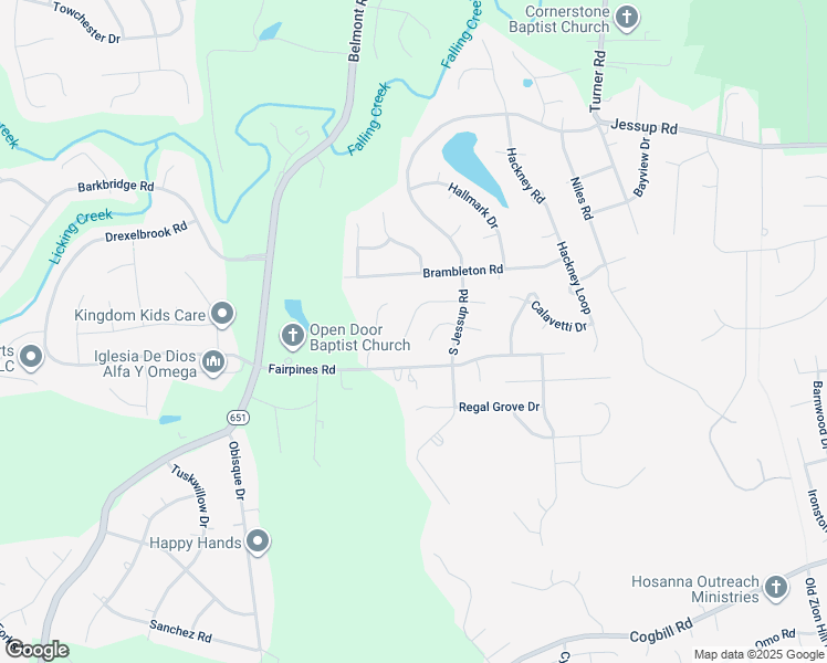 map of restaurants, bars, coffee shops, grocery stores, and more near 6619 West Denny Court in Chesterfield