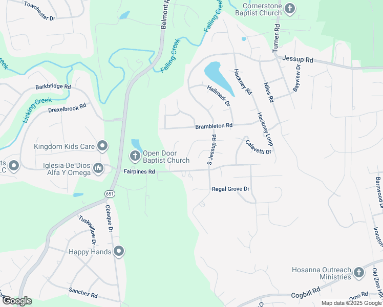 map of restaurants, bars, coffee shops, grocery stores, and more near 6619 West Denny Court in Chesterfield