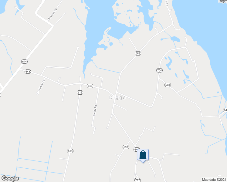 map of restaurants, bars, coffee shops, grocery stores, and more near 21 Whites Creek Lane in Diggs
