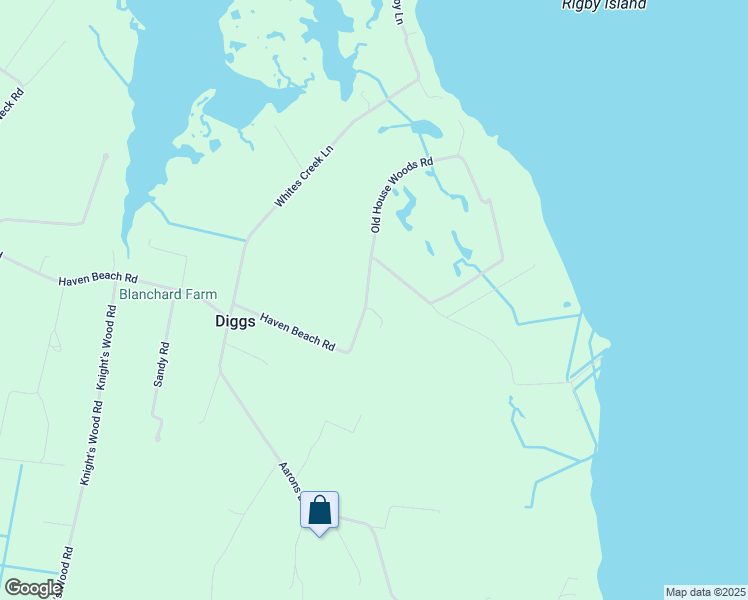map of restaurants, bars, coffee shops, grocery stores, and more near 2122 Haven Beach Road in Diggs