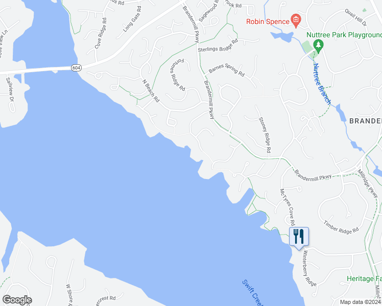 map of restaurants, bars, coffee shops, grocery stores, and more near 3416 Walkers Ferry Road in Midlothian