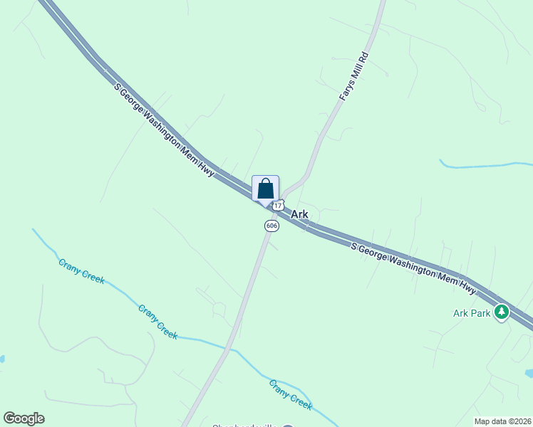map of restaurants, bars, coffee shops, grocery stores, and more near 9502 South George Washington Memorial Highway in Gloucester