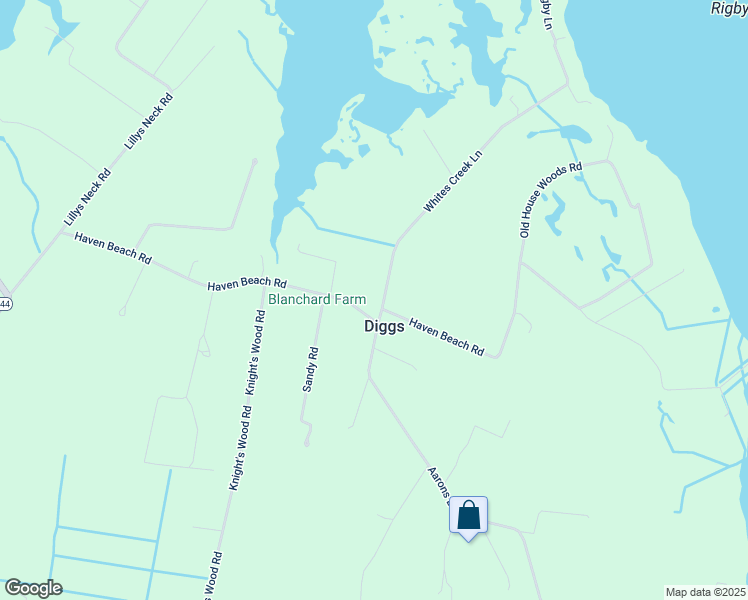 map of restaurants, bars, coffee shops, grocery stores, and more near 21 Whites Creek Lane in Diggs